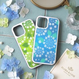＜iPhone＞強化ガラススマホケース【紫陽花】