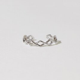 シルバー　sv925　イヤカフ　イヤーカフ　ひし形　可愛い　オシャレ　ノンホールピアス