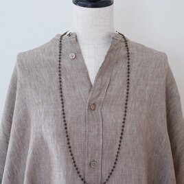 long necklace silk スモーキークォーツの画像