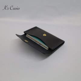 ヌメ革 ベルト通し型カードケース（ブラック色）の画像