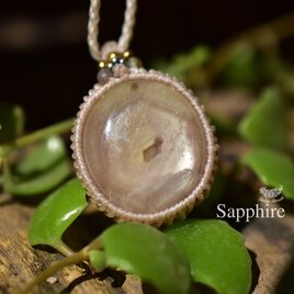 コランダムイエロー★サファイア　マクラメペンダント620