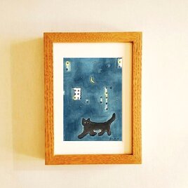 原画「タワーのある町」※四つ切サイズ額縁入り ※送料無料 一点物・絵画