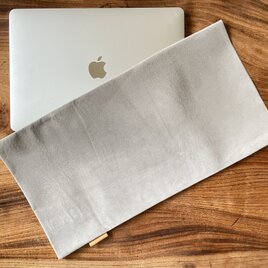 閉店セール☆MacBook Air専用・パールグレイレザーケース/レザードキュメントケースの画像