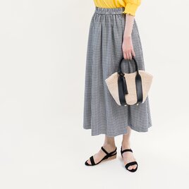 年間頼れる大人のギンガムチェック ロングスカート 黒白 ●AGNES-SK●