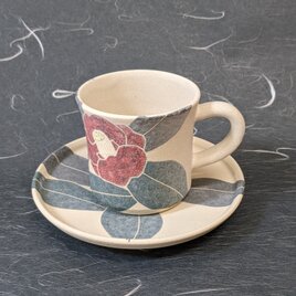 珈琲茶碗　椿紋様の画像