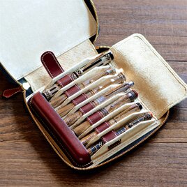 問い合わせページ　ハンドメイド 駒合わせ縫い4本挿しペンケース カラーオーダー | iichi 日々の