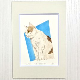 猫×四角Ⅳ／紙版画・ステンシル（作品のみ）の画像