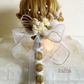★チュールリボンシリーズ2 髪飾り ヘッドドレス 結婚式 成人式 卒業式の画像