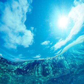 ゆらめき-5 PH-A3-0188  写真　沖縄　石垣島　白い雲　浅瀬　ラグーンの画像