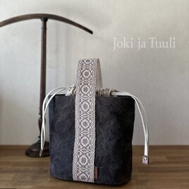 織ベルトバケットバッグ　ヴィンテージブラックの画像