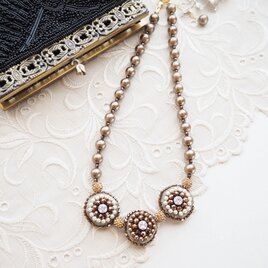 【一点物】シルクビーズ＊ネックレス