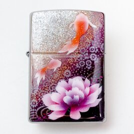 ZIPPO　牡丹と金魚　ジッポ　ライター　箱付き　Z11の画像