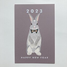 おめかしウサギの年賀状の画像
