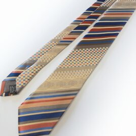 フォークアート風ストライプのネクタイFolk art＆Stripe necktieの画像