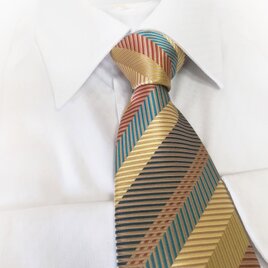 ポップなジグザグ風ブロックストライプのネクタイ -Poppy Zigzaggy Striped Necktieの画像