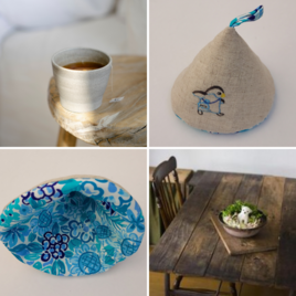 値下げ　刺繍鍋つかみ　ペンギン