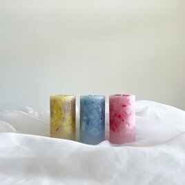 ajisai candle*紫陽花キャンドル*ナチュラルキャンドル*アロマキャンドル*キャンドル*3本セット*の画像