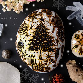 石のインテリア オブジェ 【Christmas Time】の画像