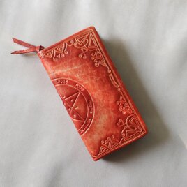 ヴィーナスの星 本革 ラウンドファスナー長財布 魔法陣 クラシック オレンジ