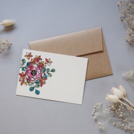 ミニメッセージカード　8枚セット（封筒付き）【花模様】02