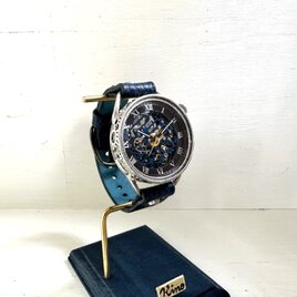 メカニックブルー　AT　ブルードラーロ　シルバー製　手作り腕時計の画像