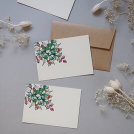 ミニメッセージカード　8枚セット（封筒付き）【Green flowers】03の画像