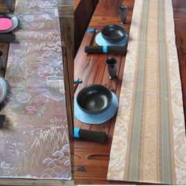 r85　飾り軸付　179x30cm　純金箔 未使用　帯 テーブルランナー　ﾘﾊﾞｰｼﾌﾞﾙ　おしゃれ　テーブルセンター　リメイク