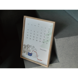 2024 calender Everyday is a gift.「毎日が贈り物」"Dog series" A4sizeの画像