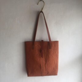 総手縫い仕上げ/革鞄【トートーバッグ 】茶の画像