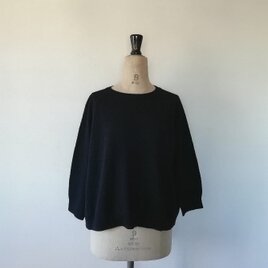 【再再再…販♡】オーガニックコットン100%鹿の子ポンチョプルオーバー　ブラックの画像