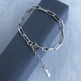《Sale1点限り》ブレスレットLong chainロジウムコーティング SV925