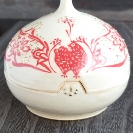 明告鳥【陶器の蓋物】の画像