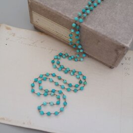 long necklace silk ターコイズの画像