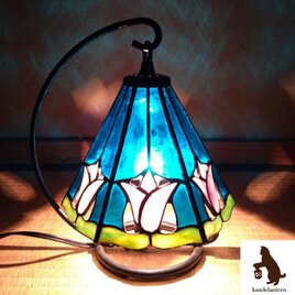 テーブルランプ(水面連花)ステンドグラス ランプ【送料無料】の画像