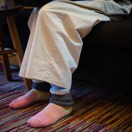 007/絹と綿の2重編みレッグウォーマー