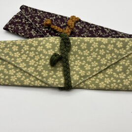 桜柄（緑）　箸袋　箸キャップ付きの画像