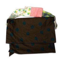 水玉リネンのパッチワークショルダー
