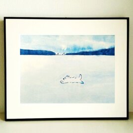 一点物｜原画「疾走」※額縁入り（四つ切サイズ）