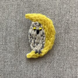 月とフクロウ＊ブローチ