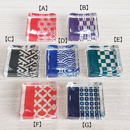 日本の伝統文様の箸置き　- 四角ver -