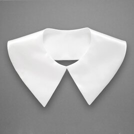 つけ襟　付け襟　フラットカラー　角襟　サテン　シンプル　オフホワイトの画像