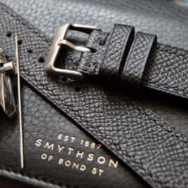 『高級革使用』エプソンレザー　革ベルト　時計ベルト　AppleWachバンド　腕時計　フレンチレザー　黒　カスタムの画像