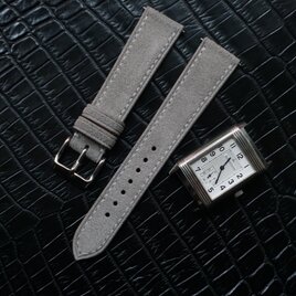 『高級革使用』イタリアンスウェード　グレー　時計ベルト　レザー　腕時計　革ベルト　皮　革　カスタムの画像