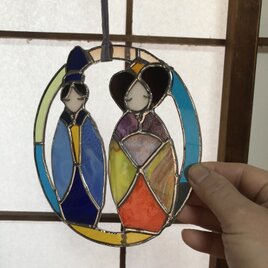 ステンドグラスのお雛様の画像
