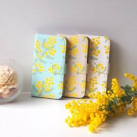 ＜iPhone＞手帳型スマホケース【早春ミモザ】の画像