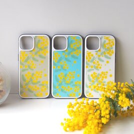 強化ガラスケース【ミモザ】iPhone/Galaxy/Huaweiの画像