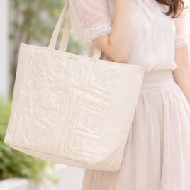セール トートバッグ 刺繍バッグ レディース お出かけ ホワイト 大容量