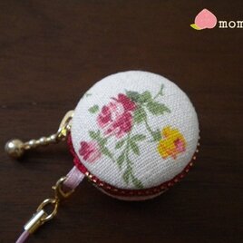 花柄♪マカロンコインケース　ストラップ