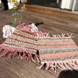 草木染め裂織りコースターEセットの画像