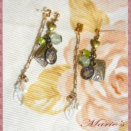 vert＊フローライトのピアス（貴婦人）